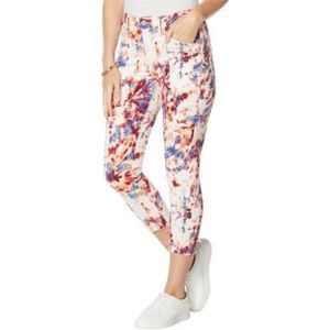 SkinnyGirl Reagan High-Rise Skinny Ankle Jeans - Splash Tie Dye